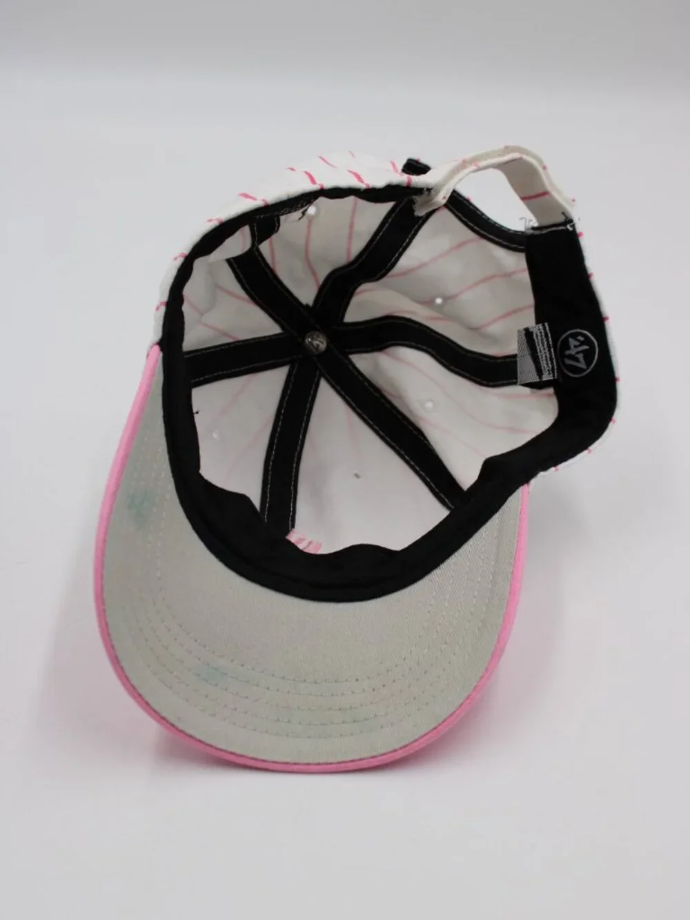 47 Brand New York Yankees Toddler Hat Strapback Cap MLB Pink & White Stripes